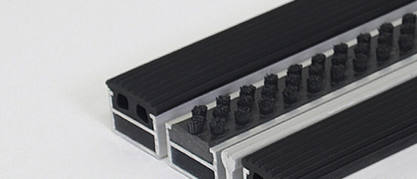Алюминиевая решетка Резина-скребок-щётка 20 мм